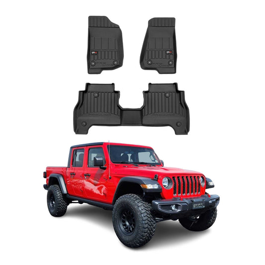 Covorașe auto Jeep Gladiator Pick-up 2020-2025, TPE, negre, set 3 piese
