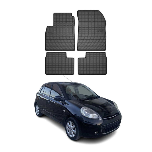 2010-2016 Nissan Micra K13 Fußmatten Gummi Schwarz 4 tlg