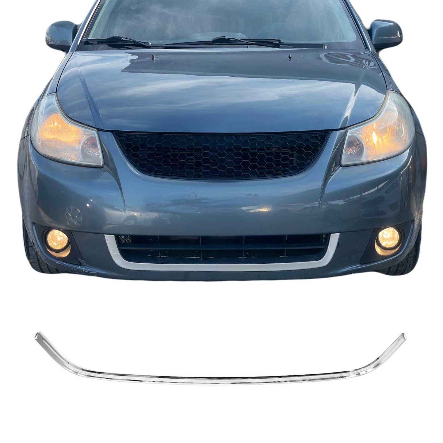 Kühlergrill Leisten Grillleisten für Suzuki SX4 S-Cross 2013-2021 Chrom Silber