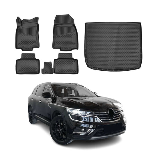 Set covorașe și portbagaj pentru Renault Koleos 2017-2025 TPE Negru