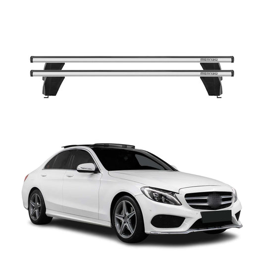 Menabo Dachträger für Mercedes C Klasse W205 Limo 2014-2021 75kg Alu Silber 2x
