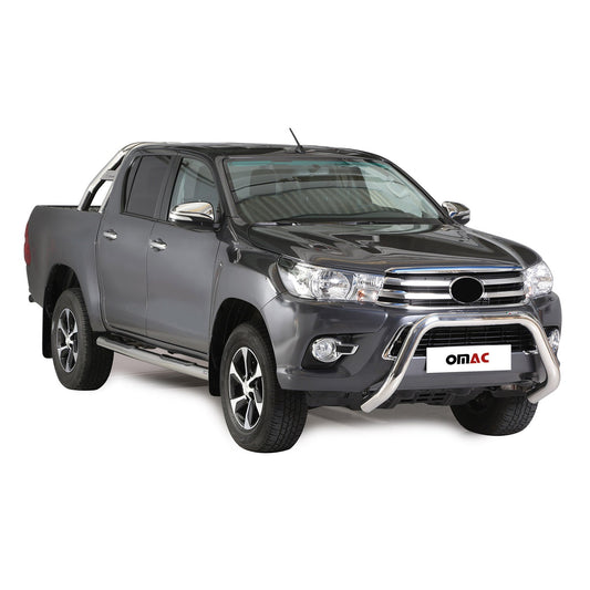 Bară de protecție/buton față pentru Toyota Hilux 2016-2018, ø76mm, oțel, argintiu, protecție