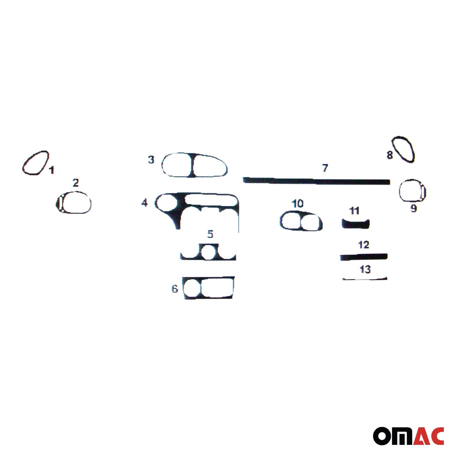 Ornamente interioare cockpit pentru Hyundai Lantra 1995-2000, aspect carbon, 13 bucăți