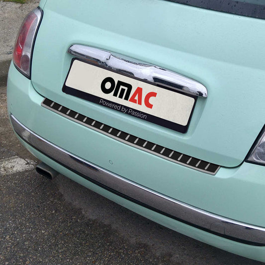Protecție prag de încărcare pentru Fiat Fiat 500e 2024-2025 Folie de carbon din oțel inoxidabil cromat