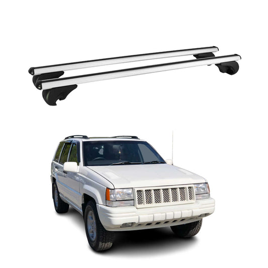 Dachträger Grundtäger für Jeep Grand Cherokee ZJ 1992-1998 75kg Alu Silber 2 tlg