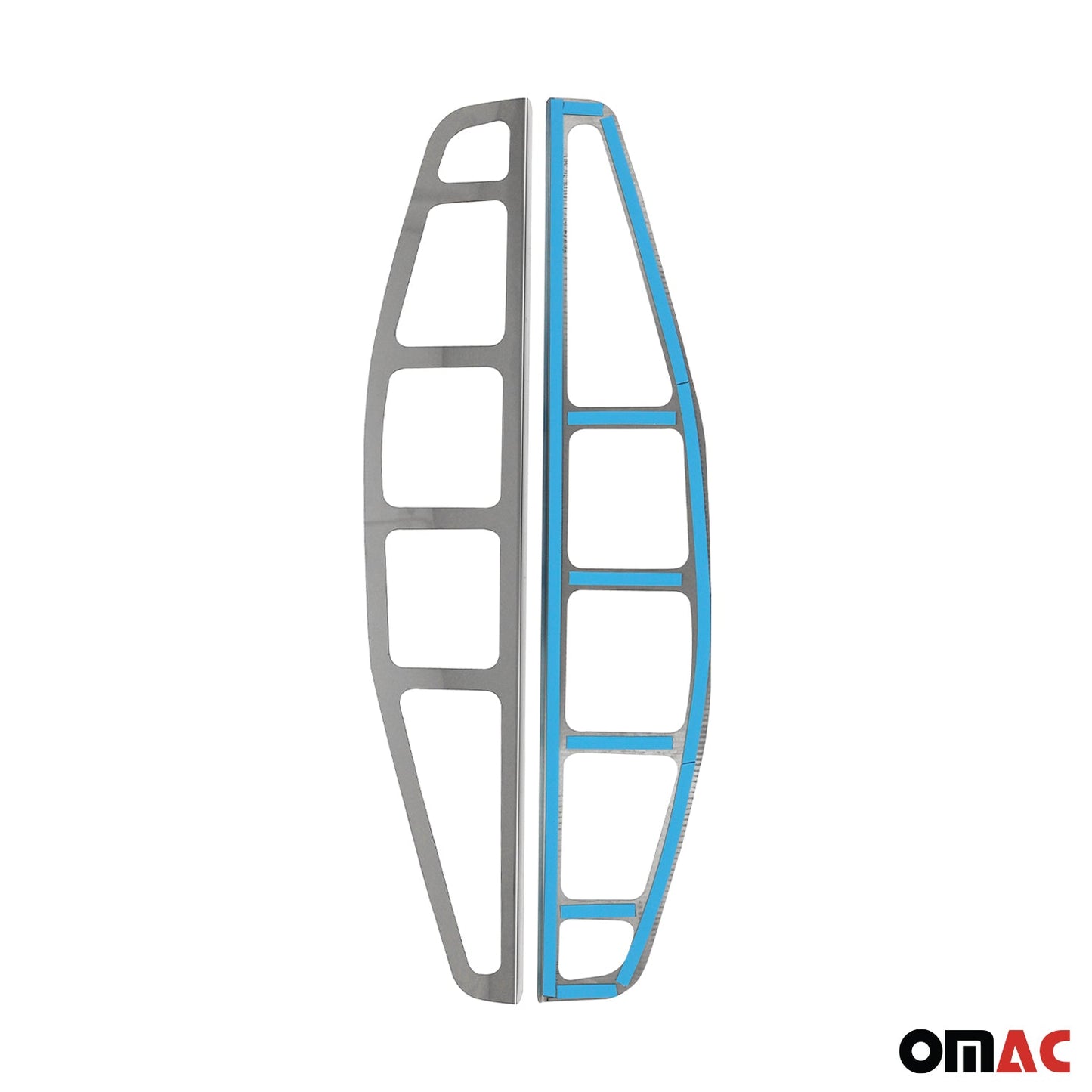 Rücklicht Leisten Heckleuchte für Fiat Doblo 2000-2006 Edelstahl Silber 2tlg