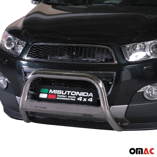 Bară de protecție/buton față pentru Chevrolet Captiva 2011-2016, ø63mm, oțel, argintiu