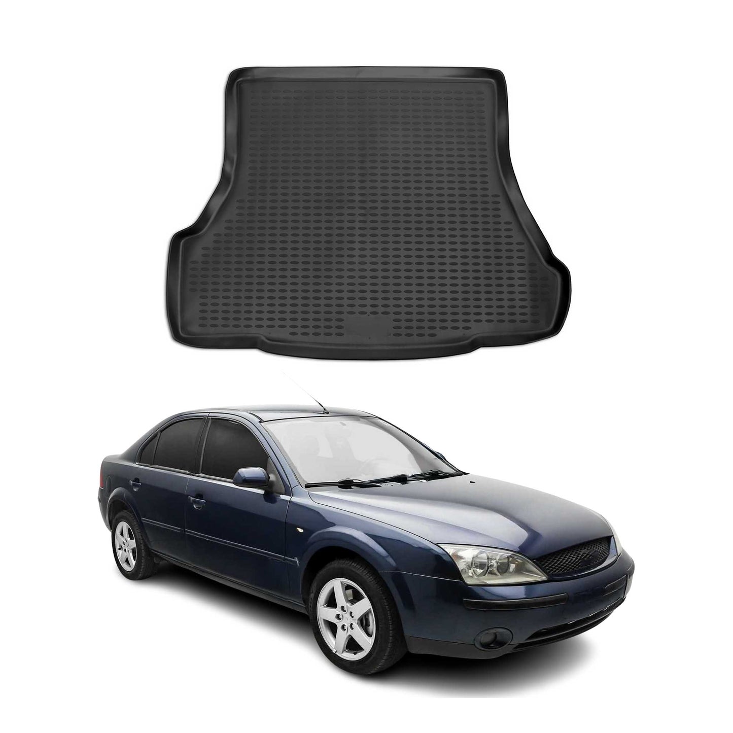 Kofferraummatte Kofferraumwanne für Ford Mondeo mk3 2000-2007 Gummi TPE Schwarz