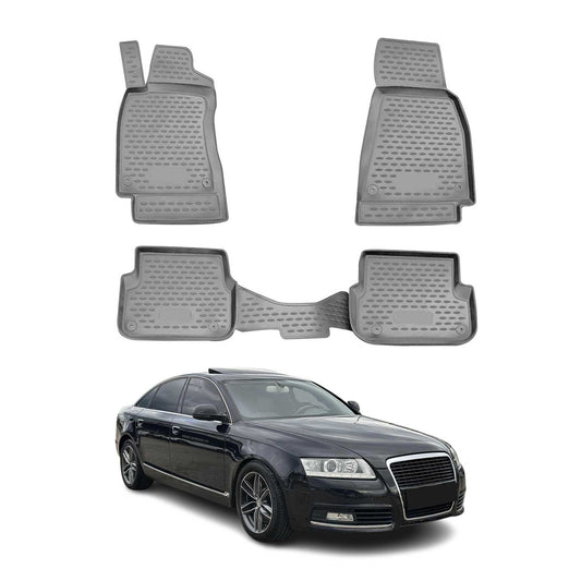 2008-2011 Audi A6 Limousine Allroad Avant FL Fußmatten Gummi Grau 4 tlg