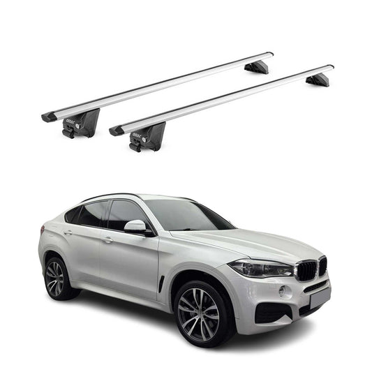 Portbagaj de plafon pentru BMW X6 F16 2014-2019 100kg aluminiu argintiu 2 buc ABE