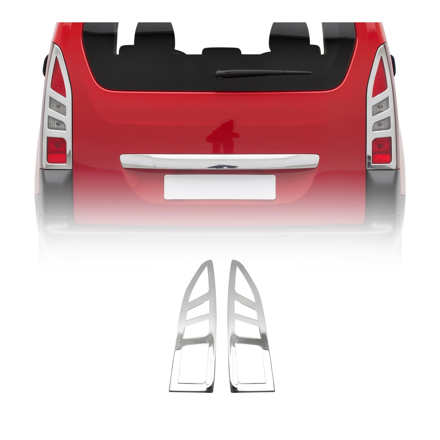 Rücklicht Leisten Heckleuchte für Citroen Berlingo 2008-2012 Pre-FL Edelstahl 2x