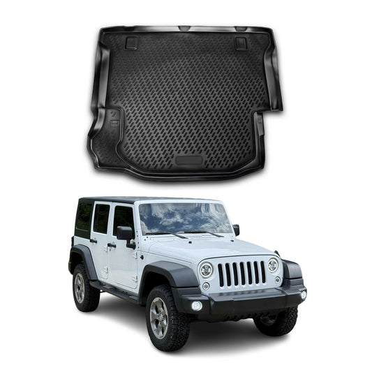 Covoraș portbagaj/tapițerie portbagaj pentru Jeep Wrangler 2007-2017, cauciuc TPE, negru