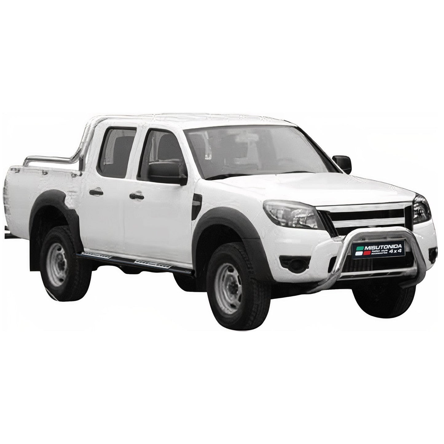 Stahl Schwellerrohre Trittbretter für Ford Ranger Double Cab 2009-2011 Schwarz