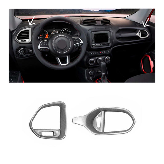 Lüftungs Rahmen Lüftungsrahmen für Jeep Renegade 2014-2024 Chrom ABS Silber 2tlg