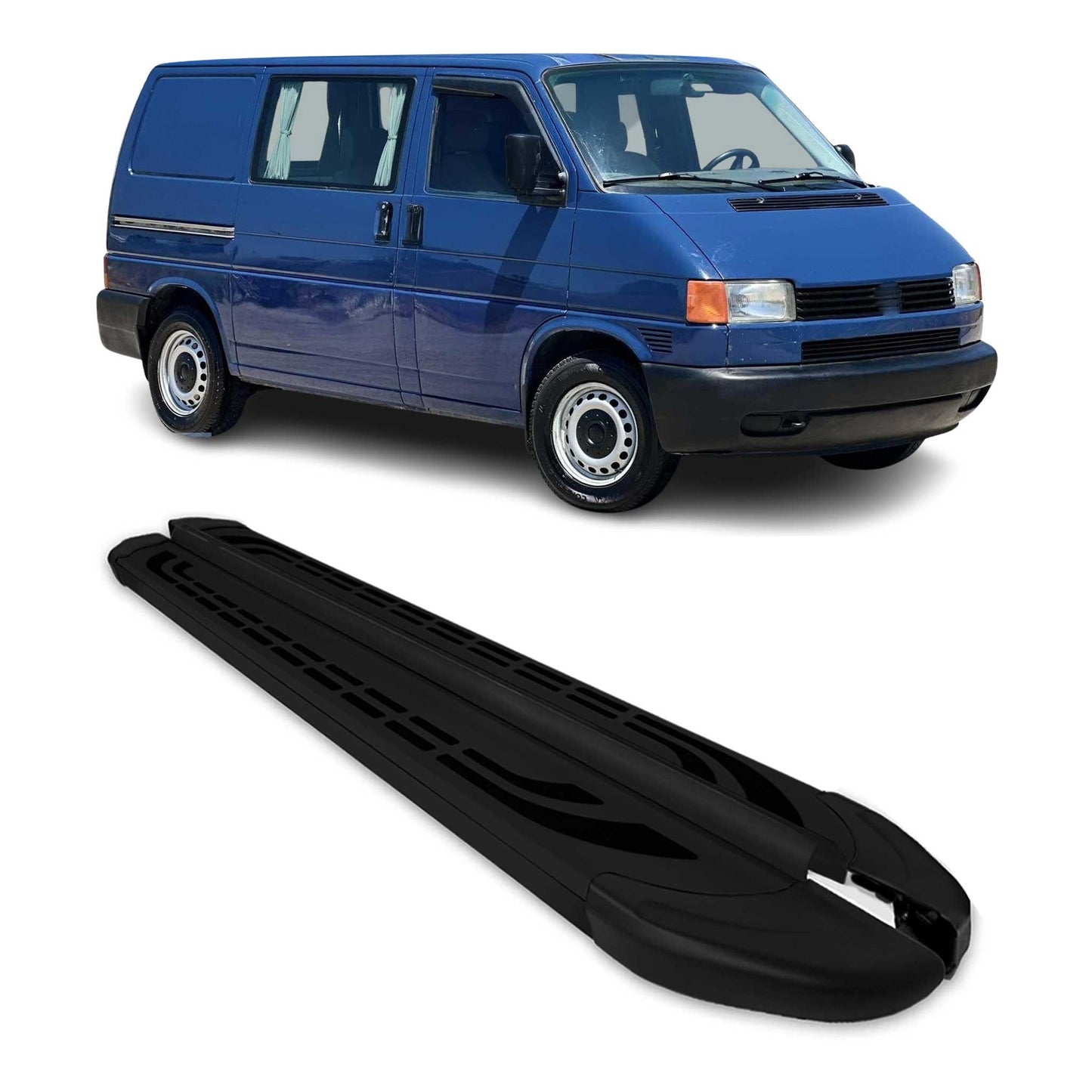 Trittbretter Seitenschweller für VW Transporter T4 1990-03 L1 Kurzer Alu Schwarz
