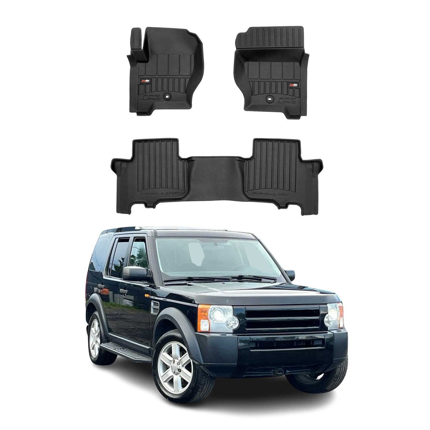 OMAC Gummi Fußmatten für Land Rover Discovery 3 2004-2009 Premium TPE Schwarz 3x