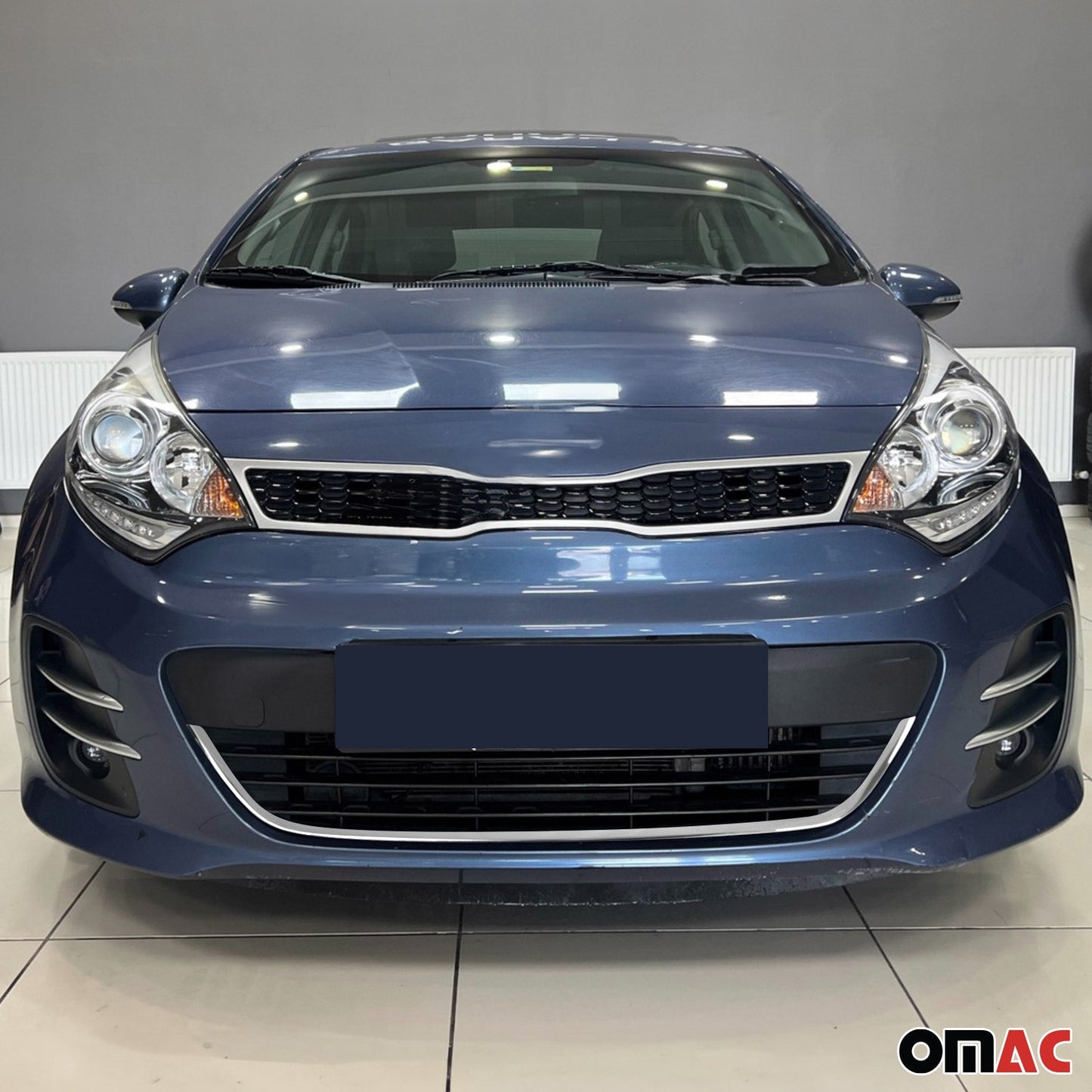 Benzi decorative grilă auto pentru Kia Rio hatchback 2011-2017, crom-argintiu