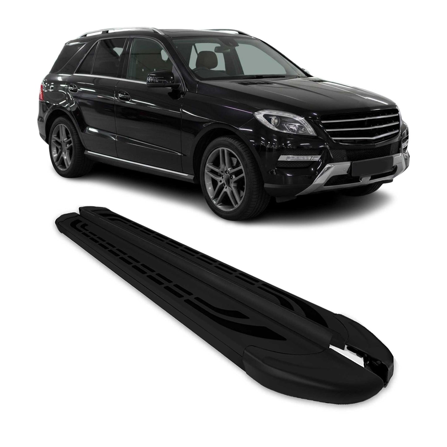 Trittbretter Seitenschweller für Mercedes M Klasse W166 2011-2015 Alu Schwarz