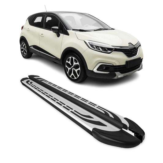 Trittbretter Schweller Seitenbretter für Renault Captur 2013-2020 Schwarz Alu
