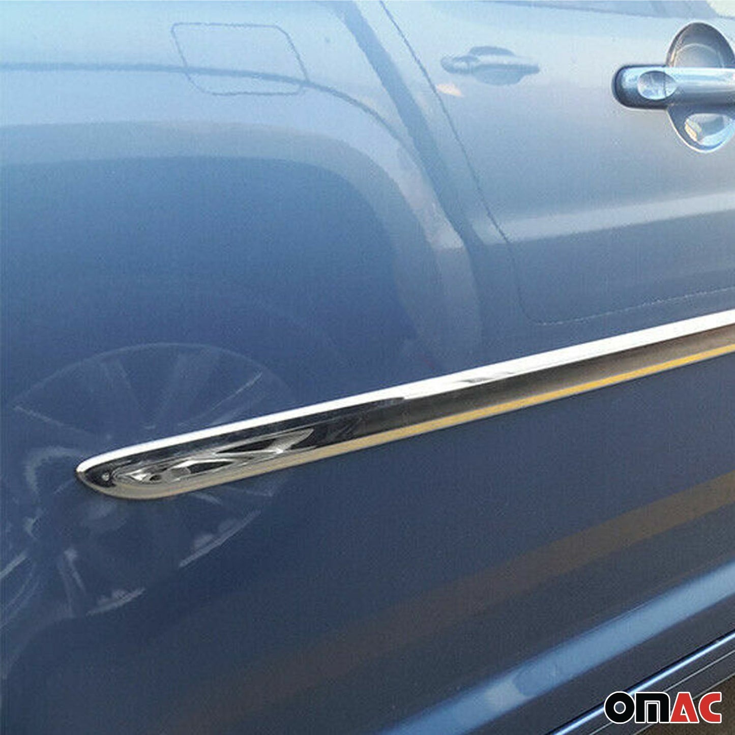 Seitentürleiste Türleisten Türschutz für VW Caddy 2015-2020 Chrom Dunkel 4x