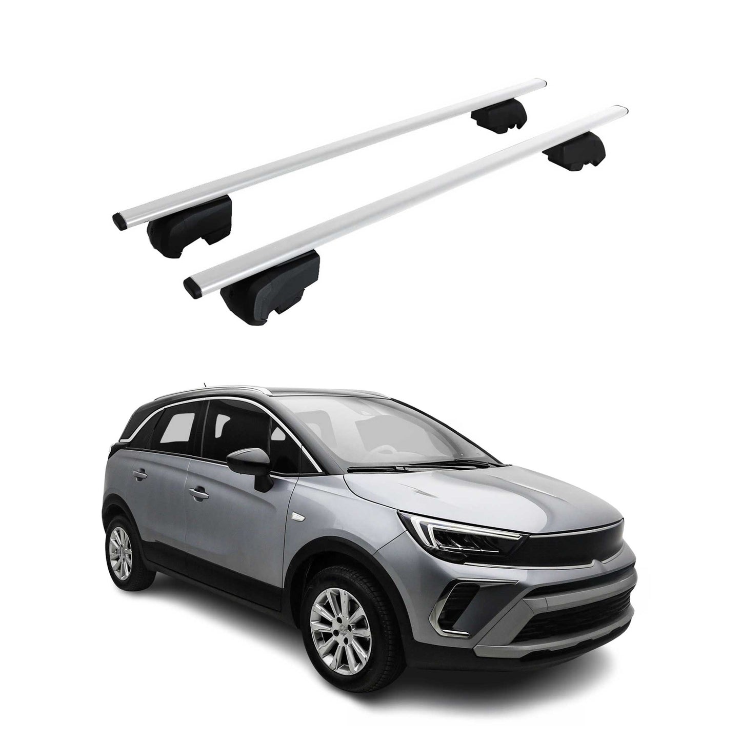 Dachträger Gepäckträger für Opel Crossland 2021-2023 Grundträger ABE Silber