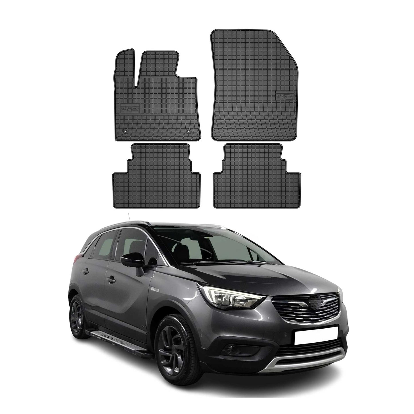 2017-2025 Opel Grandland X Fußmatten Gummi Schwarz 4 tlg