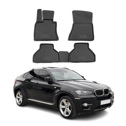 OMAC Gummimatten Fußmatten für BMW X6 E70 E71 E72 2007-2014 Automatte Schwarz 4x