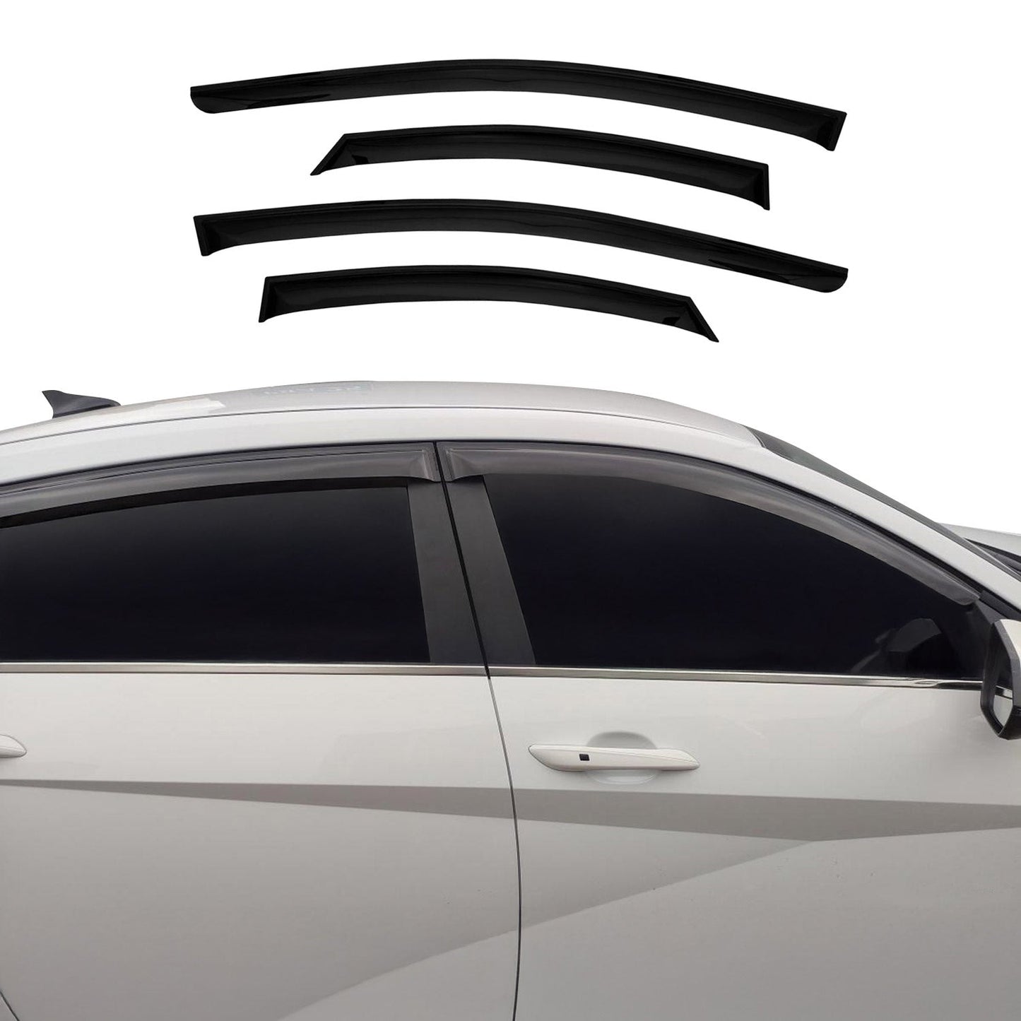 4x Windabweiser Regenabweiser für Hyundai Elantra 2020-2025 Acryl Dunkel