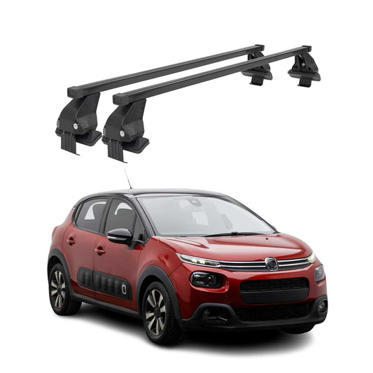 Menabo Dachträger Grundtäger für Citroen C3 2016-2024 50kg Stahl Schwarz 2 tlg