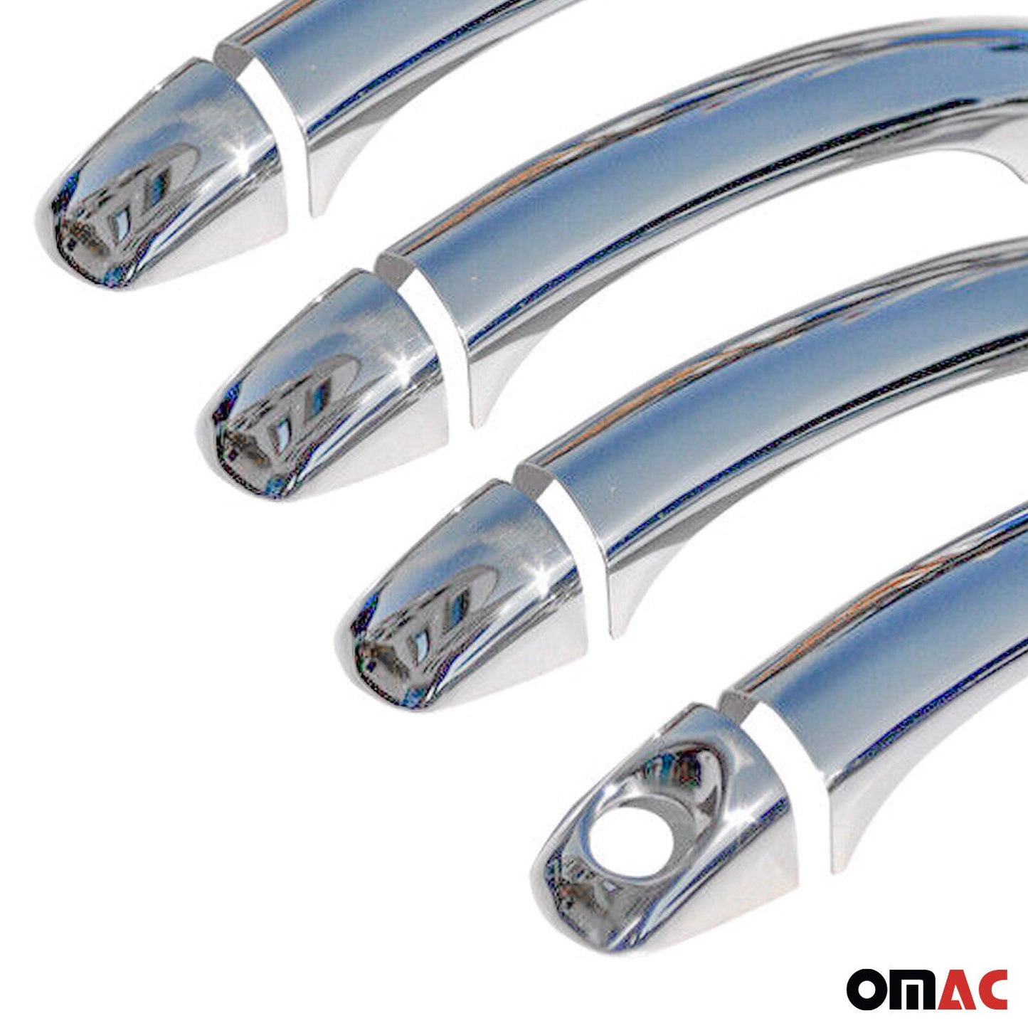 Ornamente mâner ușă, capace mâner ușă pentru VW Touareg 2002-2010, oțel inoxidabil, argintiu, 8 bucăți