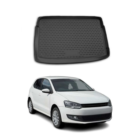 Kofferraummatte Kofferraumwanne für VW Polo 2009-2014 Gummi TPE Schwarz