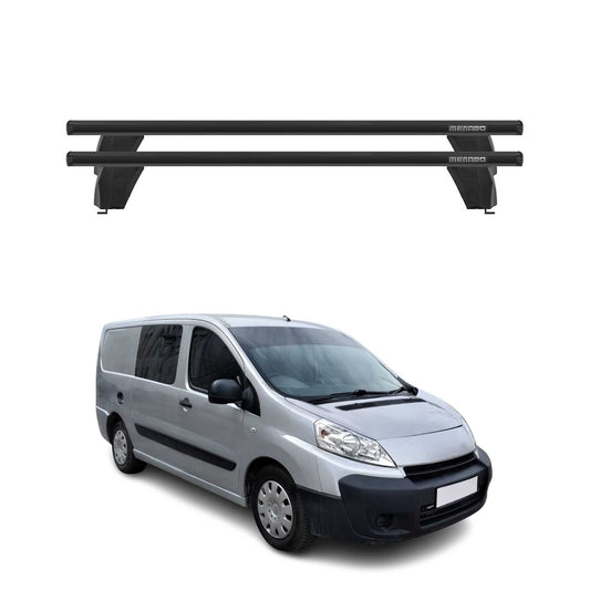Menabo Dachträger Grundtäger für Peugeot Expert 2007-2016 75kg Alu Schwarz 2 tlg