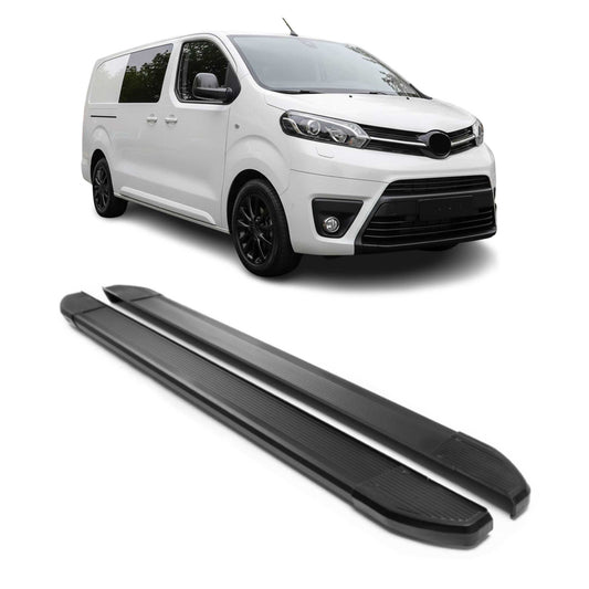 Alu Seitenschweller Trittbretter für Toyota Proace 2017-2025 L2 L3 Schwarz