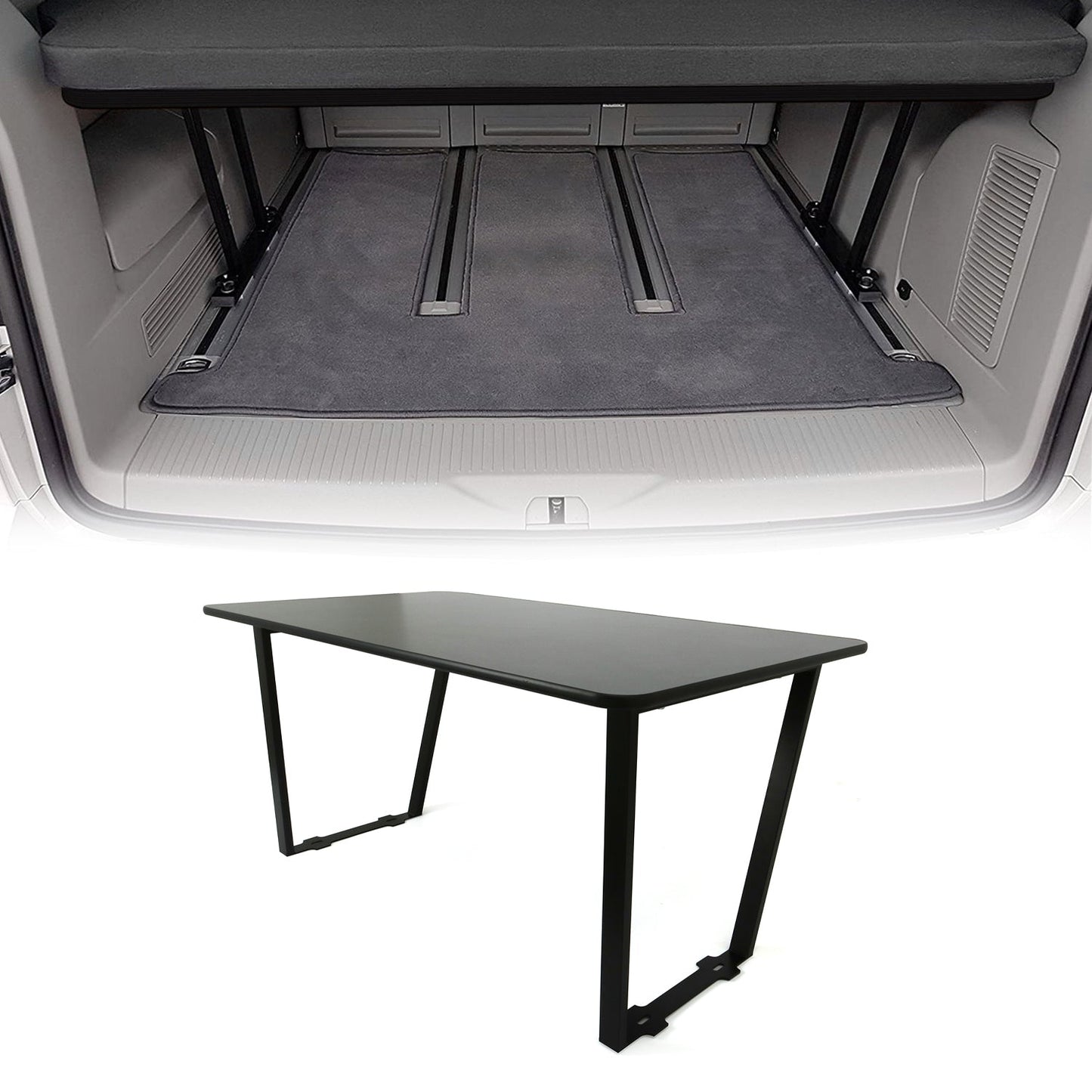 Przedłużenie schowka Multiflexboard do Volkswagena T7 2024-2025, czarne, 3x