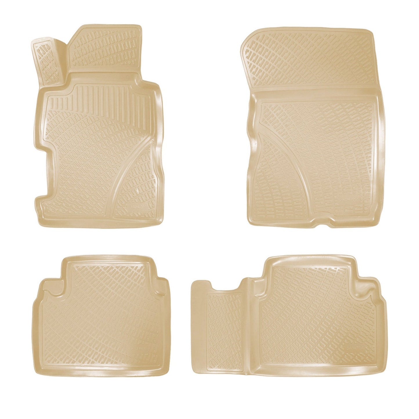 Fußmatten 3D Gummimatten für Honda Civic 2000-2005 Gummi TPE Beige 4tlg