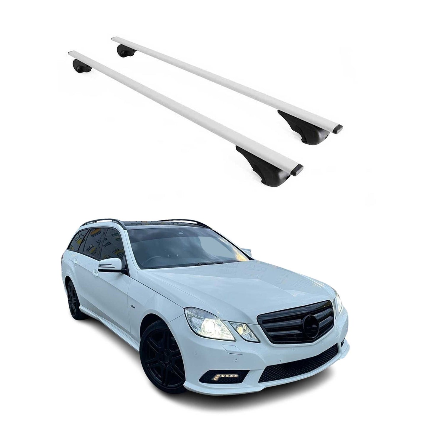 Dachträger für Mercedes E Klasse S212 T-Modell 2009-2016 75kg Metall Silber 2x