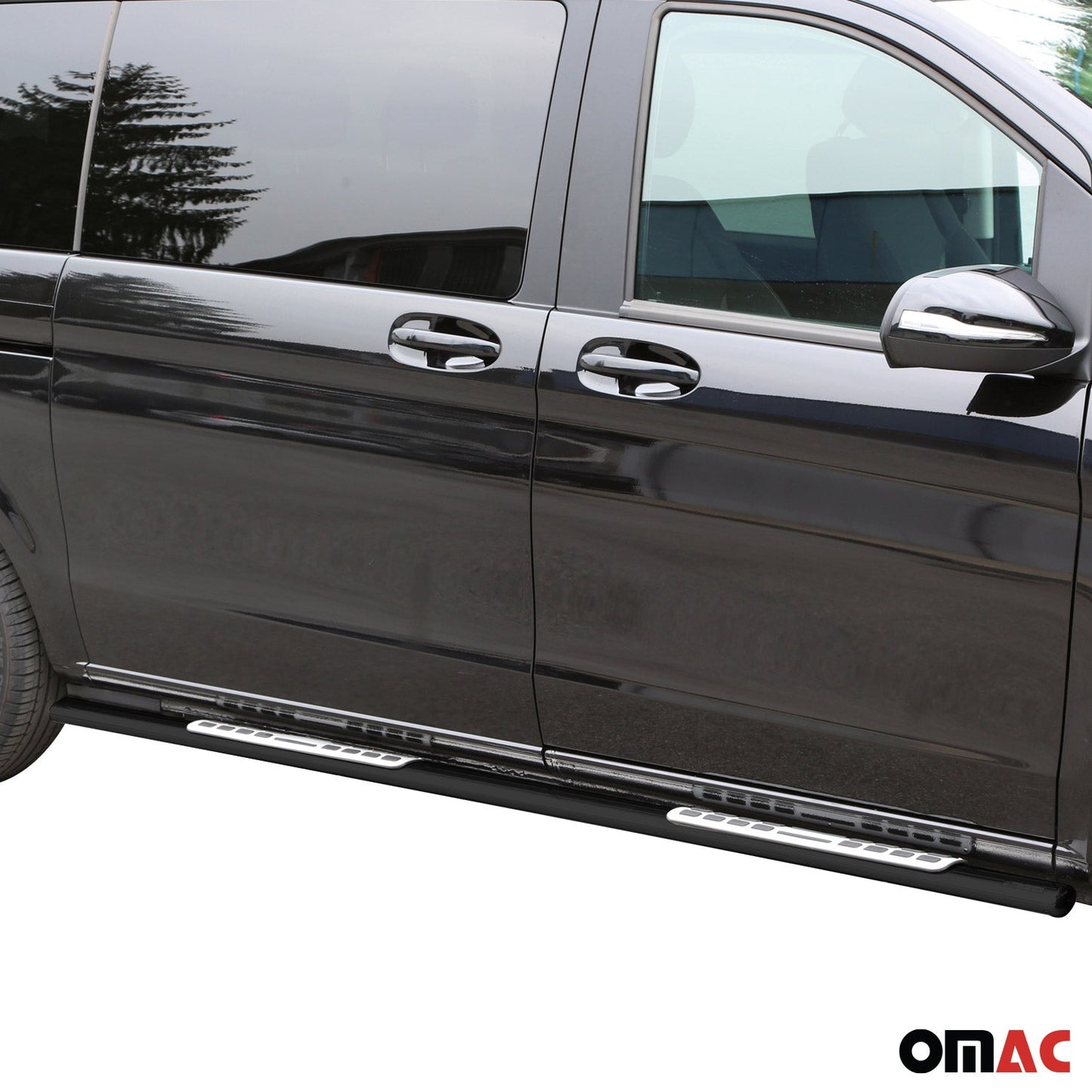 Trepte laterale/scări din oțel pentru Mercedes Vito W447 2014-2025 L1 Negru 2x