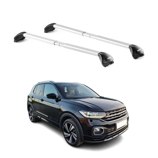 Bagażnik dachowy bazowy do VW T-Cross 2019-2024 100kg aluminium srebrny 2x ABE