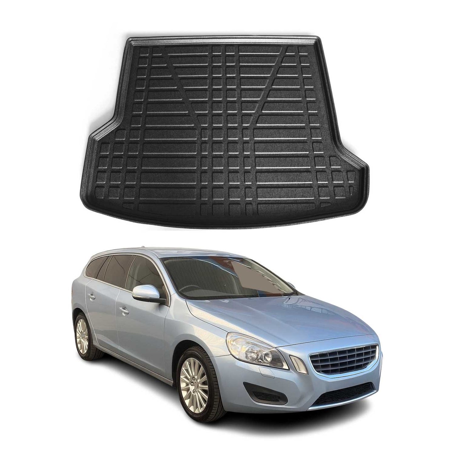 Protecție portbagaj/cargo pentru Volvo V70 2014-2018, cauciuc TPE, negru