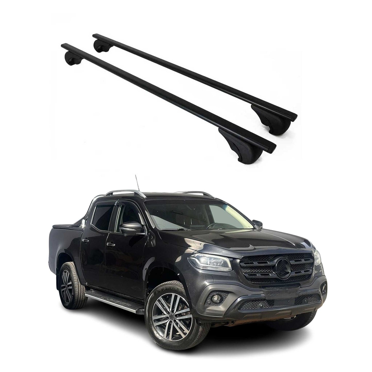 Portbagaj de plafon pentru Mercedes X-Class 470 2017-2020 75kg metal negru 2x