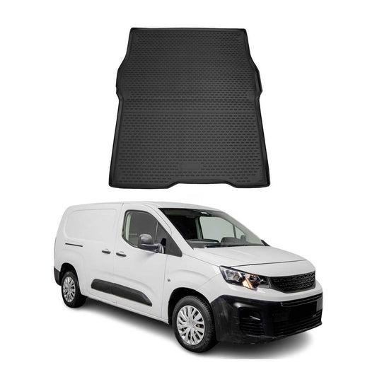 Kofferraummatte Kofferraumwanne für Peugeot Partner 2018-2021 Gummi TPE Schwarz
