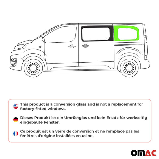 Seitenfenster Sicherheitsglas für Opel Vivaro 2019-2024 Schwarz Links L2