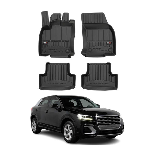 Covorașe auto Audi Q2 2017-2025, TPE, negre, 4 buc.
