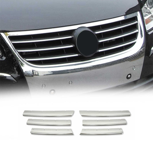 Benzi decorative grilă radiator pentru VW Touran 2003-2006, oțel inoxidabil, argintiu, 6 bucăți