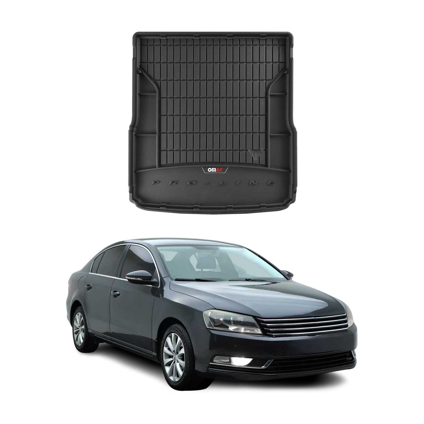 OMAC Gummi Kofferraumwanne für VW Passat B7 2010-2014 TPE Laderaumwanne Schwarz