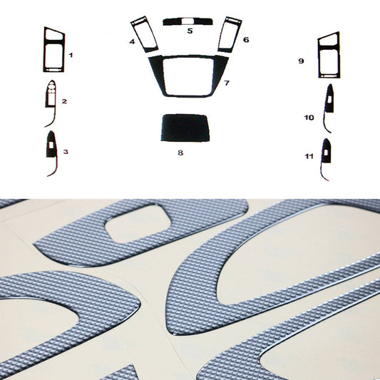 Ornamente interioare pentru cockpit Hyundai i30 2007-2012, set 11 piese, aspect carbon