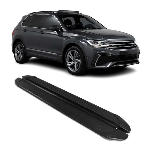 Alu Trittbretter Seitenschweller für VW Tiguan mk2 2016-2024 Schwarz 2tlg