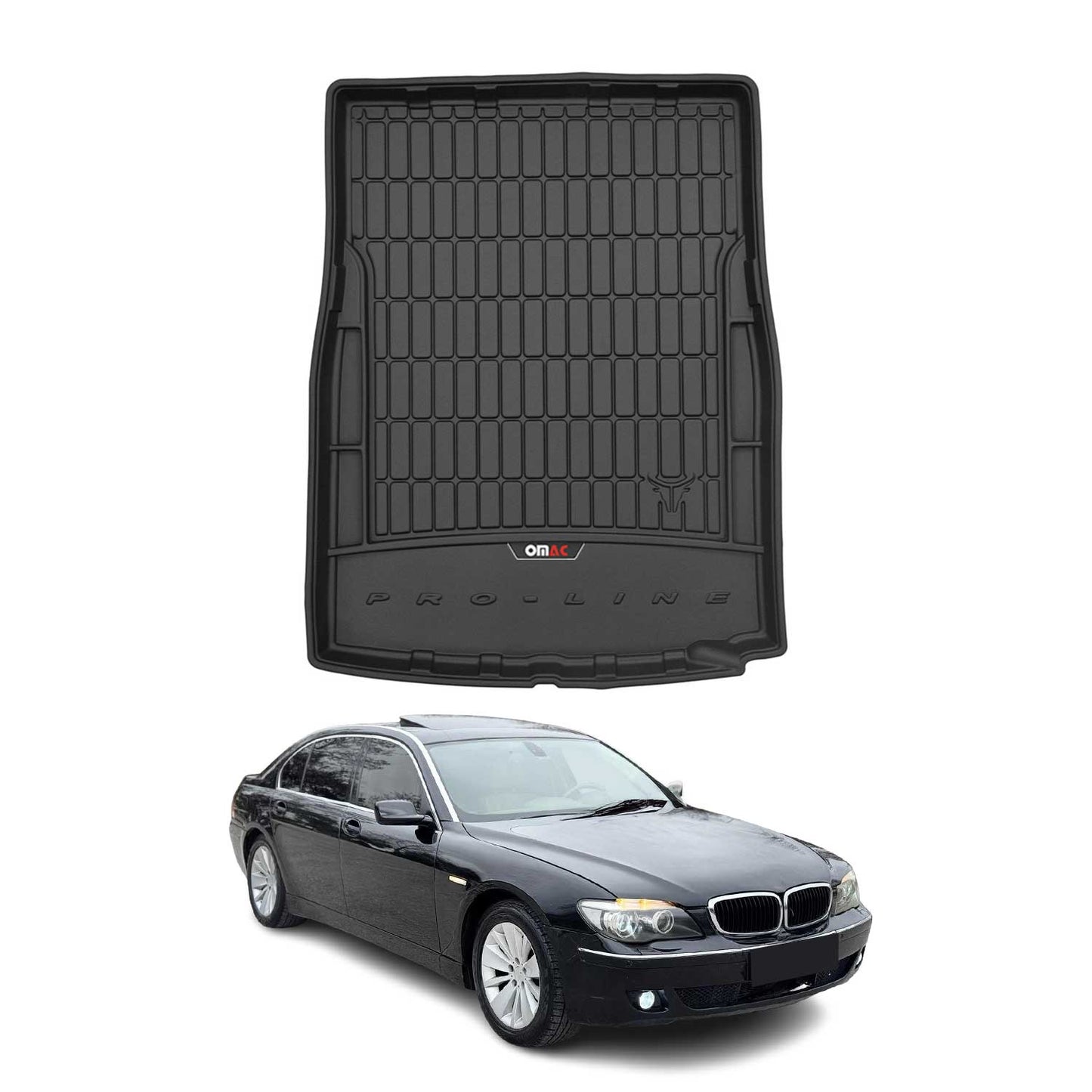 OMAC Gummi Kofferraumwanne für BMW 7er F01 2008-2015 TPE Laderaumwanne Schwarz