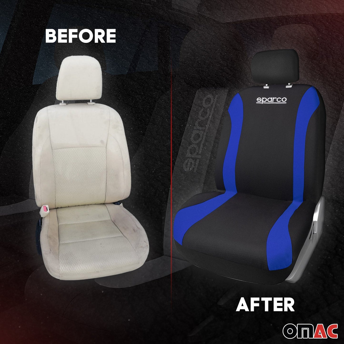 SPARCO Sitzbezüge Schonbezüge Autositzbezüge Universell Schwarz Blau 9 tlg Satz