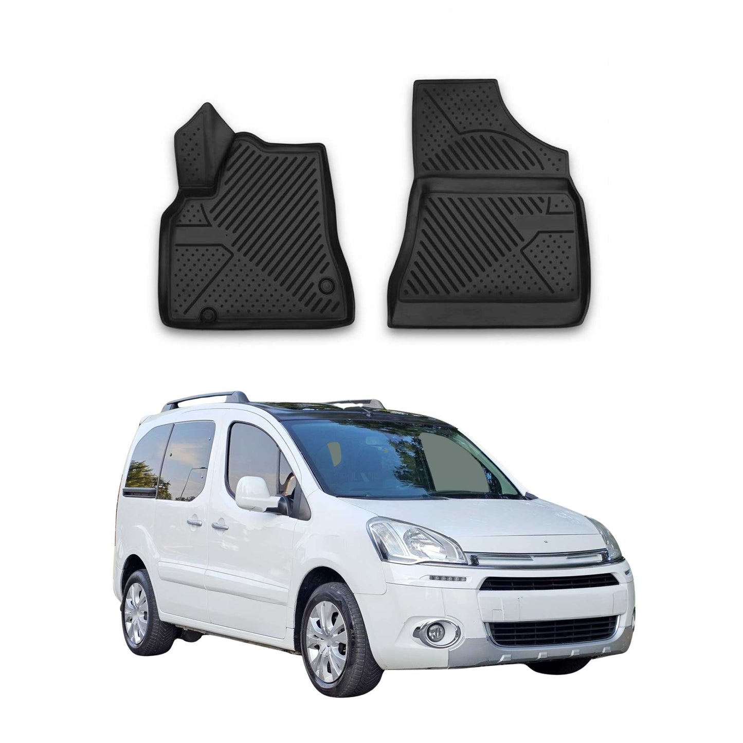 2008-2018 Citroen Berlingo B9 Fußmatten TPE Schwarz 2 tlg
